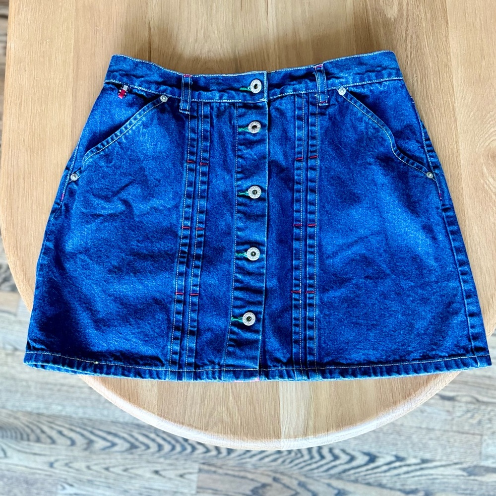 Y2K Vintage Tommy Hilfiger Button Down Jean Skirt | Size: 9 Juniors